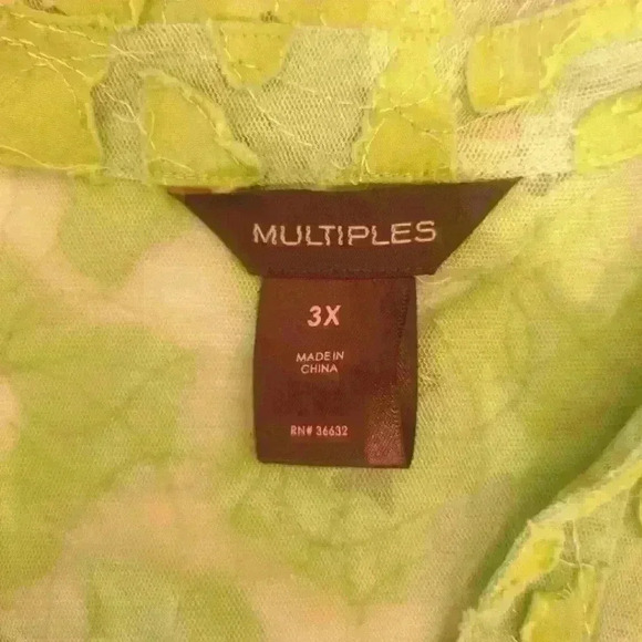 Multiples 3/4  Sleeve Button Down Blouse - Size 3XL - Picture 3 of 5